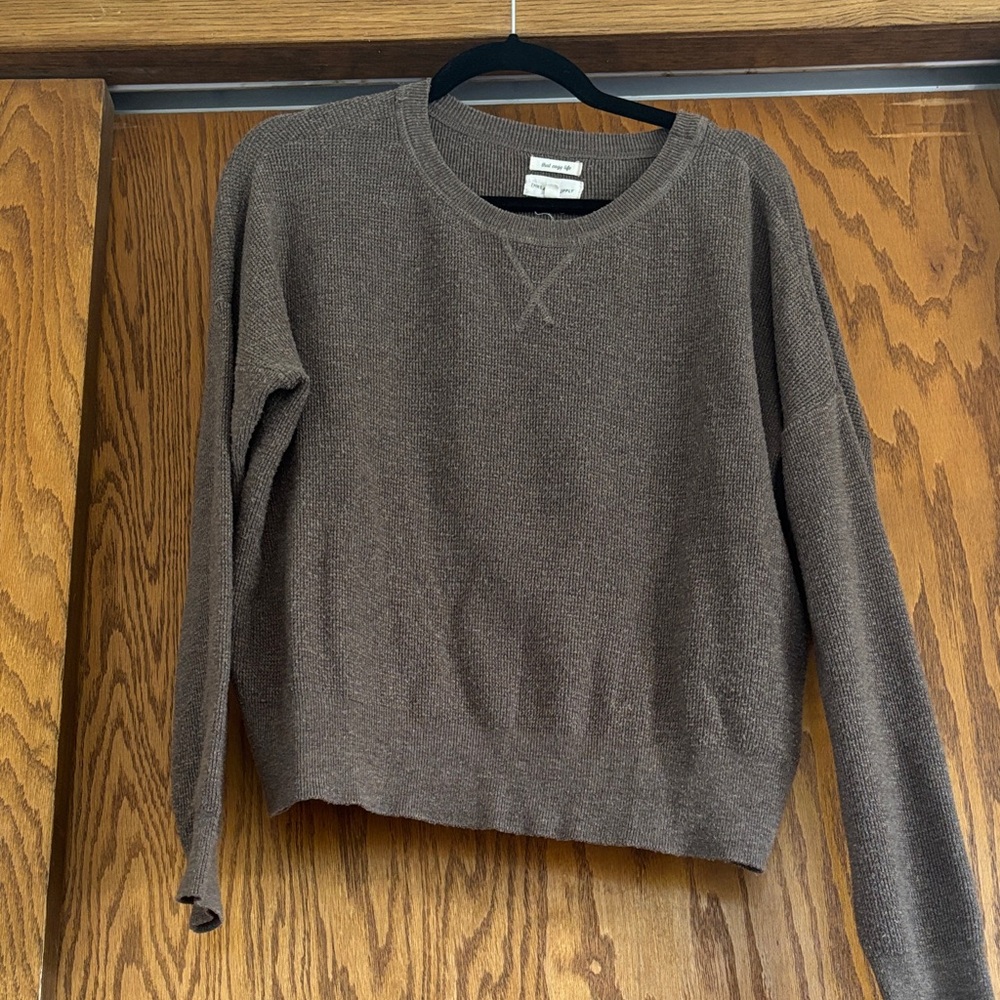 Thread & Supply Brown Crew Neck Sweater